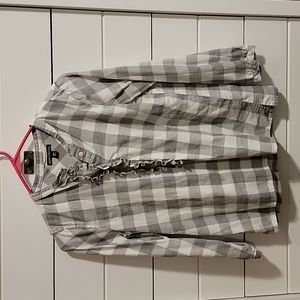 Grey and white 3/4 button down